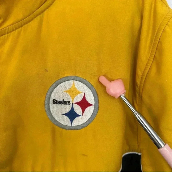 Pittsburgh Steelers Windbreaker Zip Up‎ Fleece Lining Mens Size Large Two Tone - Picture 5 of 16